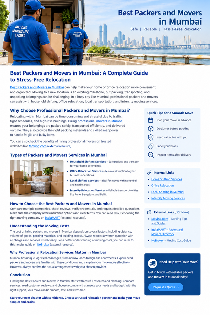 best packers and movers